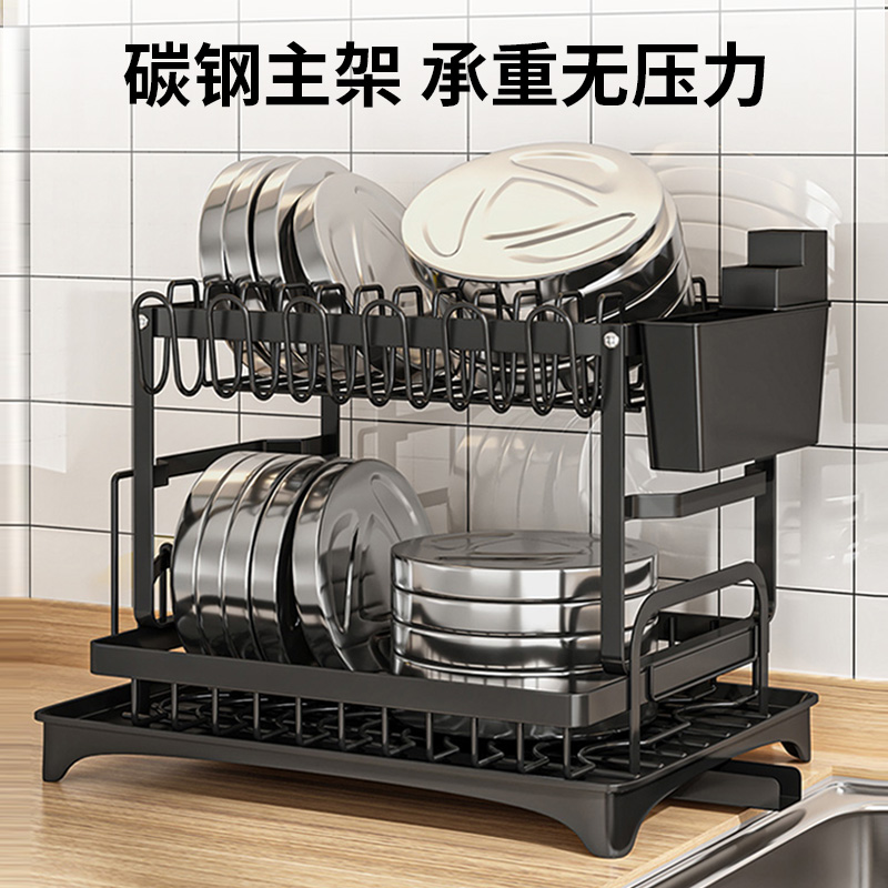 厨房置物架碗碟碗盘收纳架家用多功能放碗架沥水架碗筷收纳盒碗柜