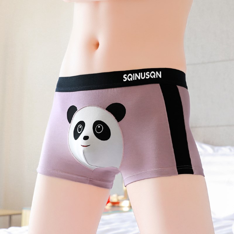 SQINUSQN/狮奇诺男士内裤卡通男生四角裤衩平角裤学生短裤底裤男