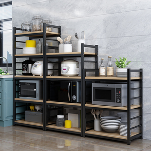 家用厨房消毒柜洗碗机置物架烤箱微波炉储物架多层落地锅架镶嵌式