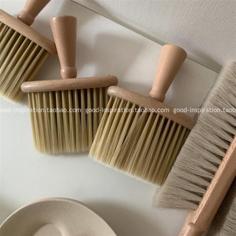 榉木家用清洁刷 马鬃毛衣帽床实木刷子鸡毛掸子除尘键盘扫灰神器