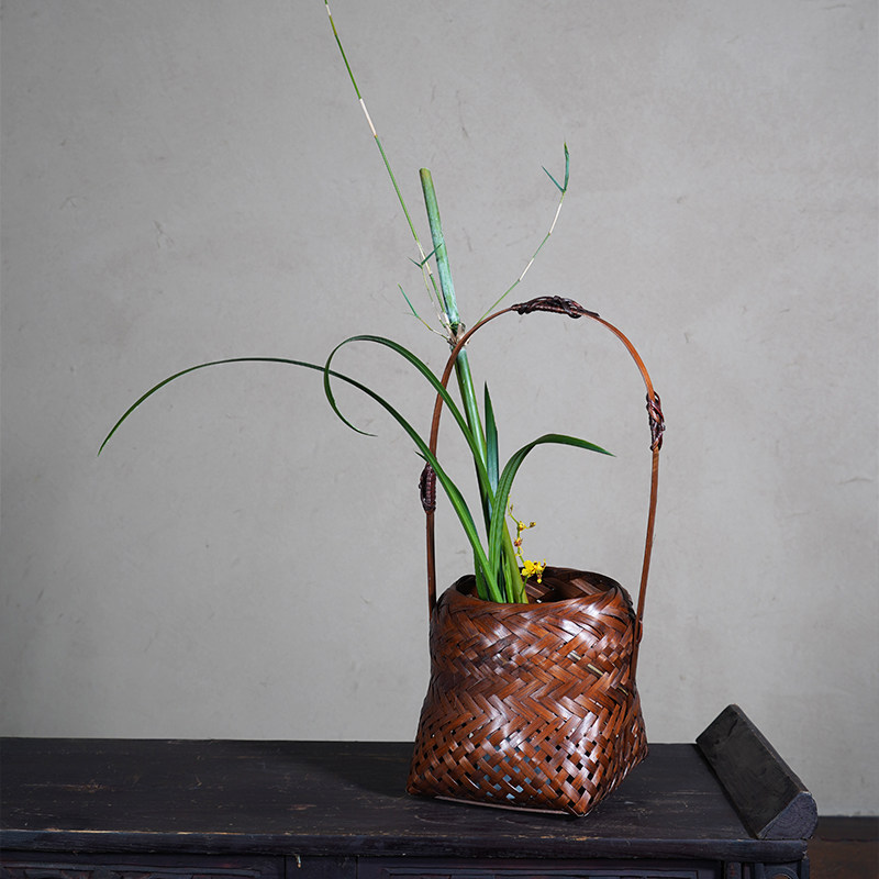 手工编织花篮中华花艺篮子摆件竹编花瓶花器禅意中式日式插花器皿,鲜花速递/花卉仿真/绿植园艺,花篮,淘宝优惠券,粉丝福利购,淘宝优惠卷