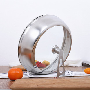 加高锅盖加厚不锈钢钢化玻璃盖家用32CM炒锅蒸锅盖子通用可视透明