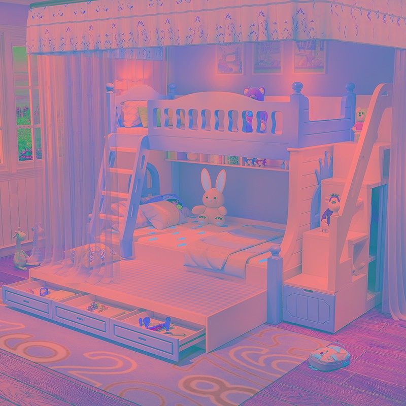 儿童床上下床双层床女孩公主床粉色高低铺床子母床带滑梯床多功能,住宅家具,高低/子母床,淘宝优惠券,粉丝福利购,淘宝优惠卷