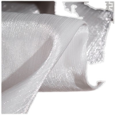 水波纹流光纱创意褶皱条纹网纱婚纱设计师面料汉服装高档裙子布料