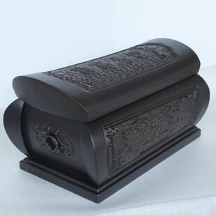 麒麟材纳黑福小檀大尺实木骨寸863灰盒木质棺殡葬用品迁坟合葬可