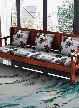 实木沙台发组合现沙代简约小型阳卧室客厅户LLF三人四人靠背长椅