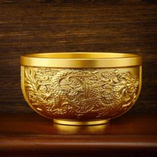 碗铜家餐具摆铜筷件子铜勺H441C-7A子套装金饭碗居家用碗摆现铜实