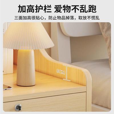 床头柜现简代约小型简易家用纳带锁储柜置w234455物架卧室物床收