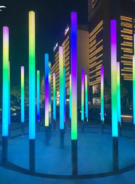 户外幻彩流光柱动灯景观灯广公园户外美文旅互陈场装置感19356应