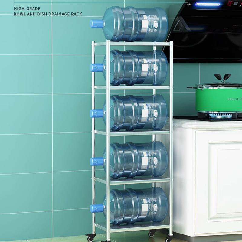 厨房不锈不锈钢厨钢置物架夹缝落多移动冰箱侧地边锅层具收可纳柜