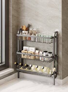 调料置物架上墙窄70517款房调料架厨调子台面小纳型油盐酱醋味料