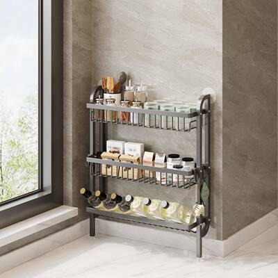 调料置物架上墙窄70517款房调料架厨调子台面小纳型油盐酱醋味料