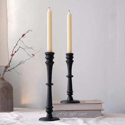 件简约黑铸3023铁蜡色烛台家古居客厅餐厅装饰摆件美式复烛台两套