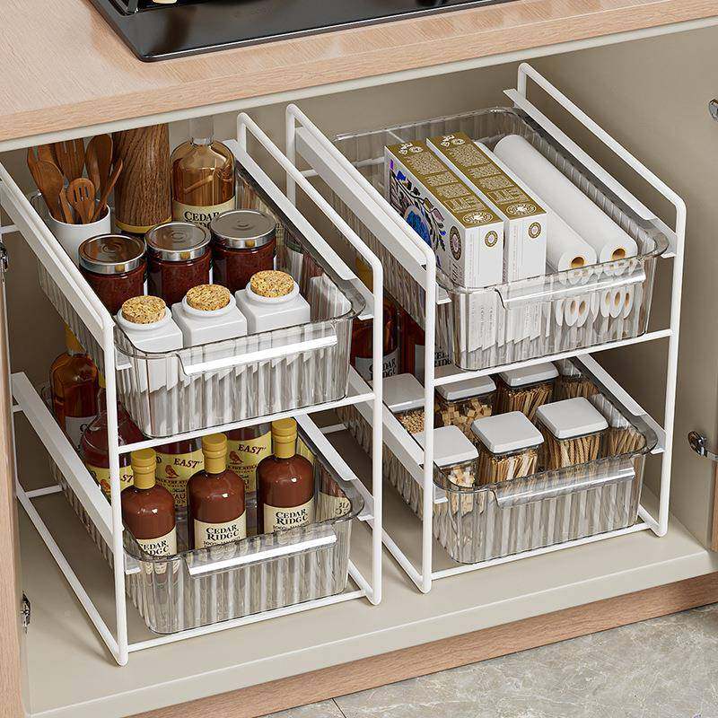 xyt厨房拉置物架水槽下落地式家抽用调料盘收纳F7675H59台面拉篮