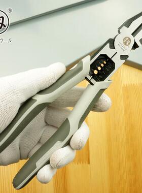 釰冈具多功能工省力钢丝钳多福用综合老虎54435工钳业级电工手钳