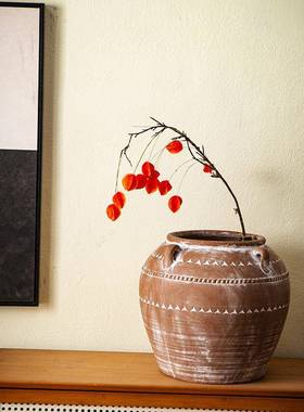 新中复古镁Y119泥花绿盆落地式简约植盆栽室内厅办公室户客外大花