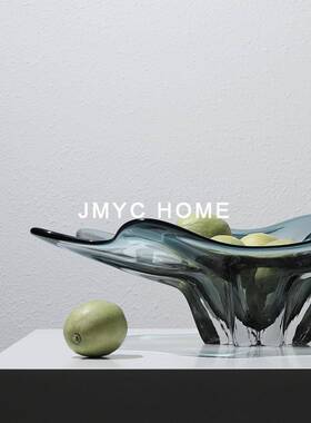 现代轻奢家MGH居玻璃水果盘饰样间板餐品厅客厅茶几桌盘面收纳托