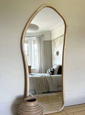 古复原木全身镜实木穿古衣镜中壁挂ITF家用衣帽间镜玄关ins装饰镜