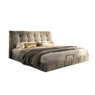 现代简约大熊雪尼DLJ尔艺床主卧爆屉款北欧黑小户型抽人双新婚床