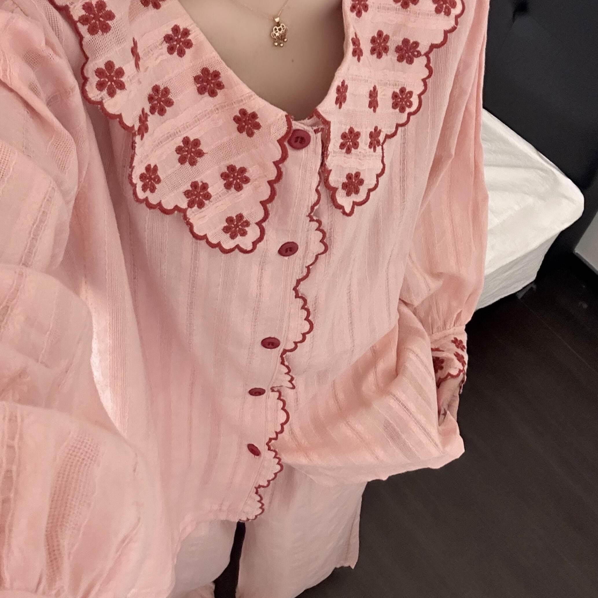 2026春款睡衣女蝴蝶结碎花网红风家居服两件套装长袖宽松四季