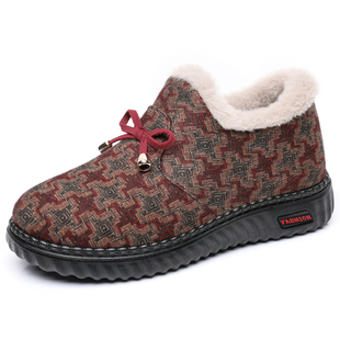 加绒保暖加厚软底防滑中老年一脚蹬女耐磨 冬季 锦世源2025新款 棉鞋