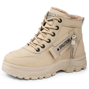 2025新款 保暖厚底百搭棉鞋 棉靴软底加厚一脚蹬 冬季 加绒马丁靴女鞋