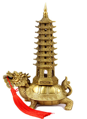 铜文昌塔摆件 铜龙龟文昌塔摆件 龙龟文昌塔摆件 九层铜塔