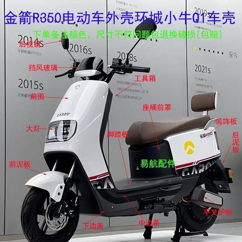 适用于金箭R350电动车外壳配件乐行巨龙塑料件灯具前围烤漆外观件