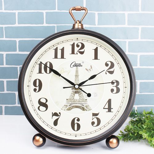 欧式创意静音客厅卧室复古大号台式座钟现代简约装饰摆件挂钟座钟