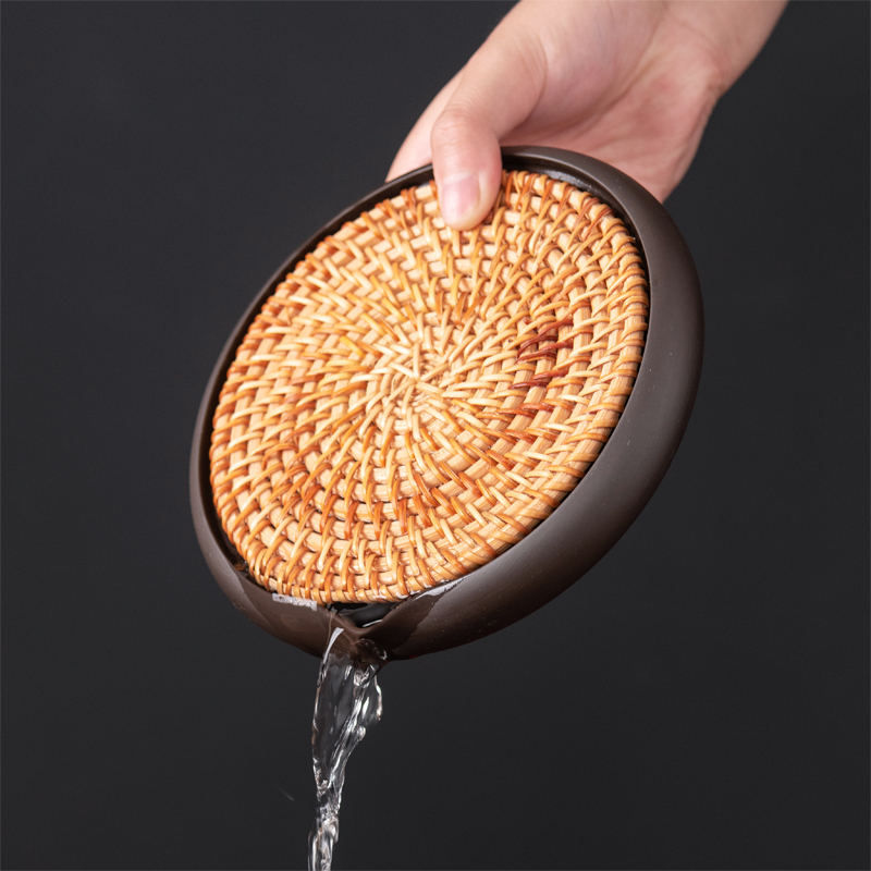 原矿紫砂壶承茶壶盖碗底座小号储水干泡茶盘茶台放壶养壶茶具底盘