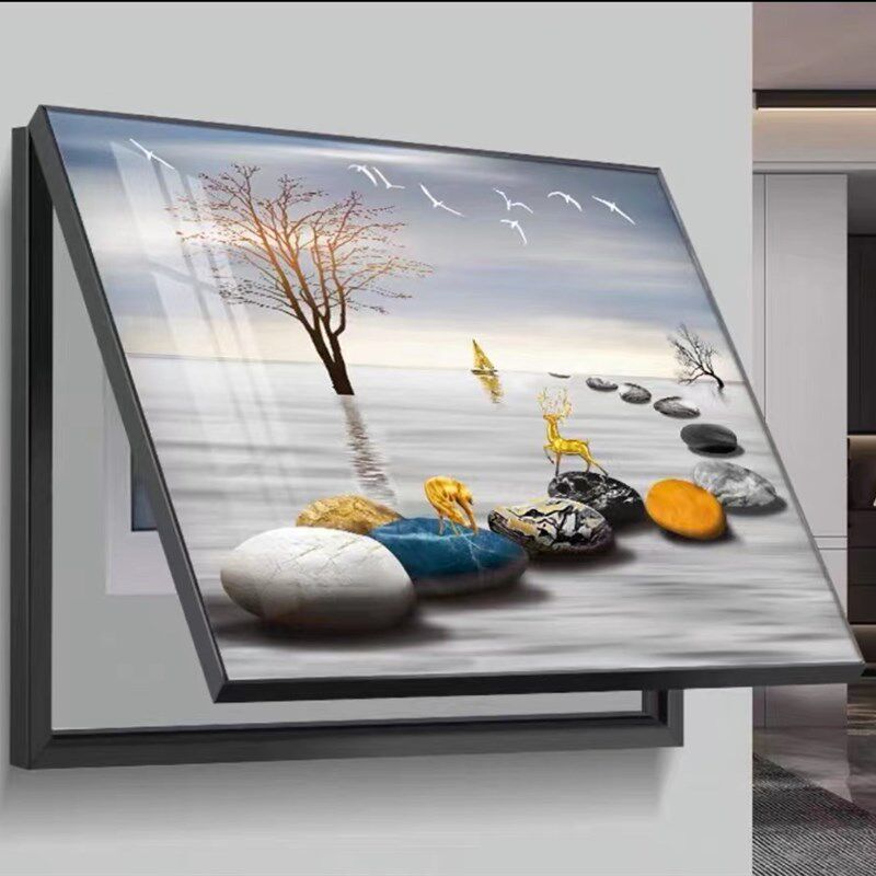 电表箱装饰画免打孔一帆风顺配电箱遮挡挂画现代电闸箱电表盒壁画