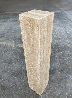 天然洞石大理石底座摆台酒店别墅装饰摆件底座石柱雕塑台高端定制