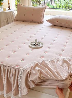 合一床罩床笠22147二垫保护新套夹水洗棉花床席梦思边款棉床裙加厚2025