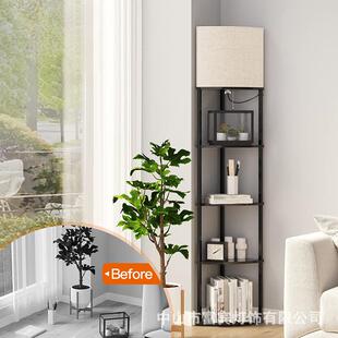 层架落地灯灯墙KDF角三角形约带板置物搁架简落地拉绳开关欧美英