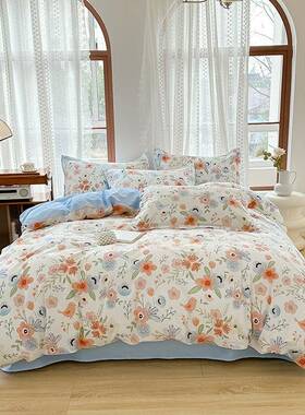 卡通清新纯棉被套棉四件套学生宿舍纯棉三*件套LES150180200*2*3