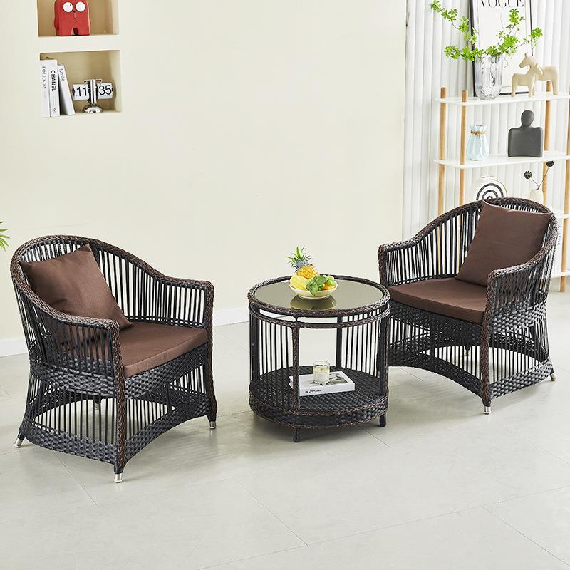 厂家藤阳台桌椅组组合编庭院花园室内外编藤DNK餐椅桌椅子民宿桌