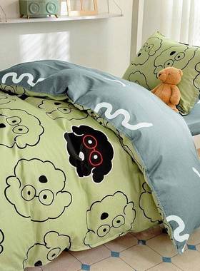 0全棉0学生舍床上三件套被褥套装床单被套9SPP01x190宿床笠款单人