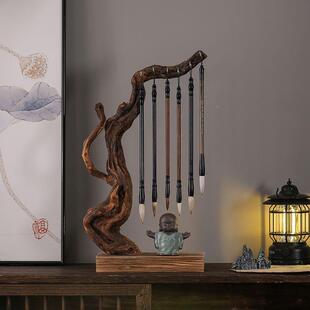 中国意杜鹃根原木根雕毛风创笔架文IGY房四办公家用文玩笔架摆宝