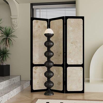 法式中断古玄花卉屏风隔客厅客厅餐厅沙发景关遮挡装饰移动LVC折