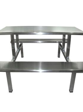 家不锈钢餐桌椅厂6位201304连/体折叠学生食堂不锈钢包餐台桌ZON