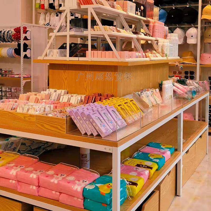优品货架饰品陈店展示展PDH示柜台促销台三层水台彩妆台堆台流列
