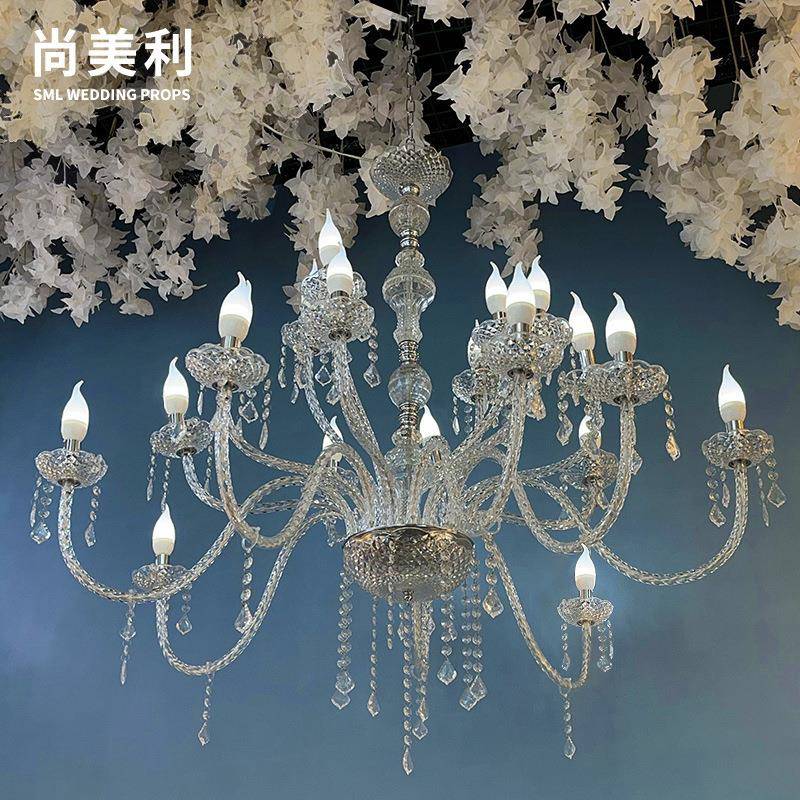 礼婚婚堂吊顶水晶灯场地布道具置酒店用庆品橱窗亚TYM克力吊灯