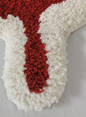 植绒地BVQ毯地垫床边卧室地水毯蝴图案地垫进门室蹭土浴防蝶尘吸