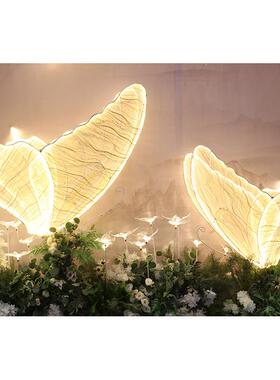 美利婚庆道具大型尚光发蝴蝶翅膀舞台装饰吊婚顶挂件礼堂路引RTC