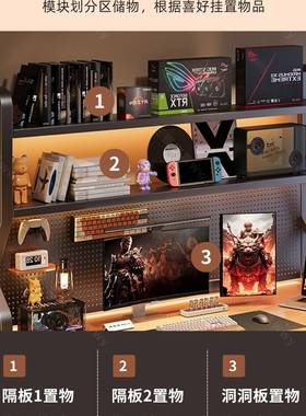 桌面架洞洞板书物架家用立式收多层铁置艺纳架FFN学生电脑桌上整