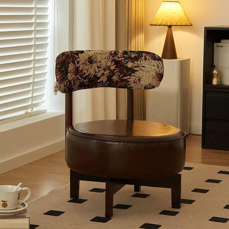 客厅复旋转椅子阳台休闲古靠背实木沙椅发椅FPU久坐子单人沙发椅