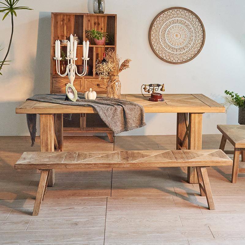 美式复古木办色大原板长桌室展示桌椅组合AGO会议洽谈公会客休闲