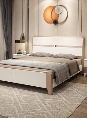 中新式实木CSP床白色1.8米现代约双人欧简式床15米轻奢储物橡.木