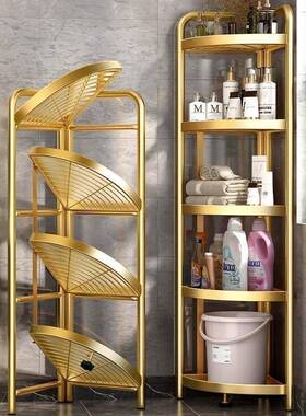 可2025间新款卫IQL生置物架角浴室落地墙角收纳架折叠多层三整理