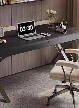 实木桌书桌意式极简家用书办公胡桃木饰面现房代轻奢电桌脑SCM办